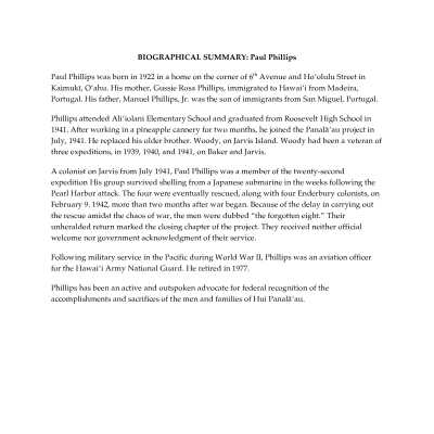 Interview with Paul Phillips for the Panalaau Oral History Project