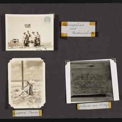 Images of men posing on Howland Island