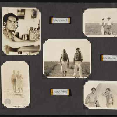 Men on island, including radio operator
