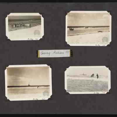 Images of men bringing supplies ashore