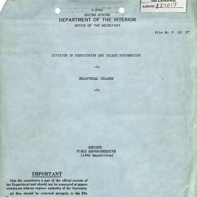 Reports, Field Representative (13th Expedition)