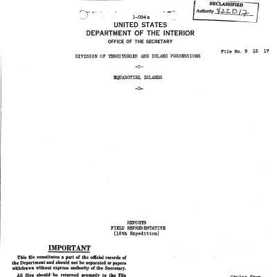 Reports, Field Representative (18th Expedition)