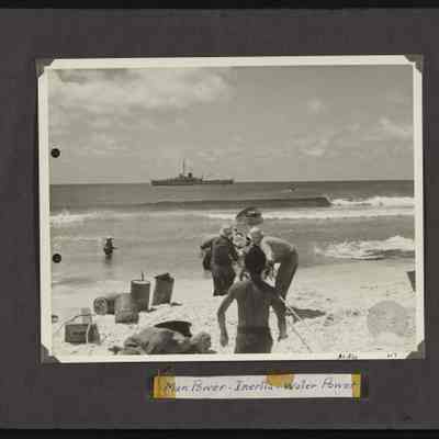 Supplies brought ashore on unknown island