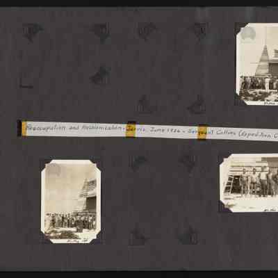 Images on Jarvis Island June 1936 hoisting the American flag