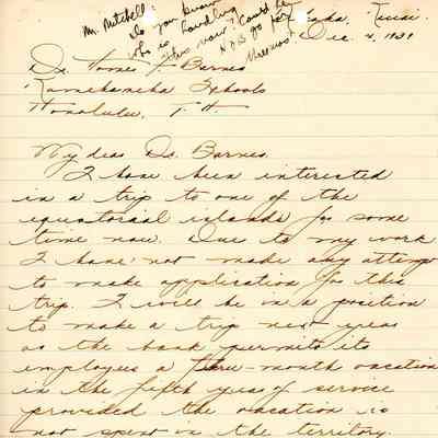 Letter from Charles Hustace to Homer F. Barnes