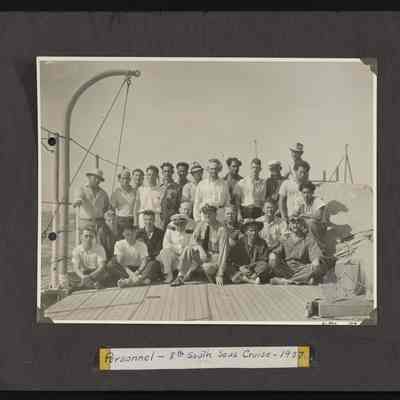 Image of personnel aboard the U.S.C.G. Cutter William K. Duane of the 8th cruise in 1937