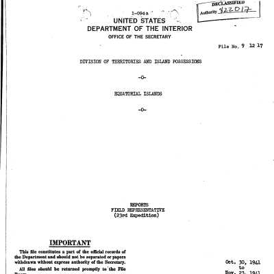 Reports, Field Representative (23rd Expedition)