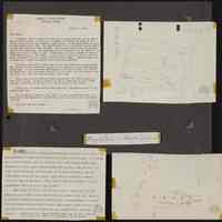 Images of 2 hand drawn maps of Baker Island along with a typed written description by E. H. Bryan