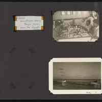 Images on board the Itasca wardroom mess and men bringing supplies on shore