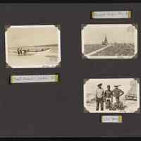 Images of supplies coming ashore, the flag pole structure, and residents of Jarvis Island