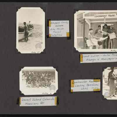 Images aboard the ship and on Howland Island at the "Government House", a structure built on the island