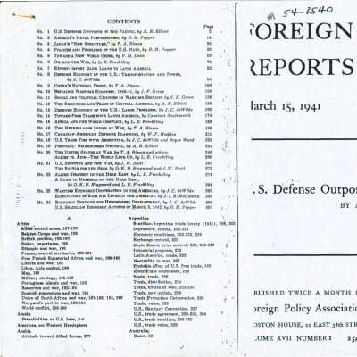 Foreign Policy Reports