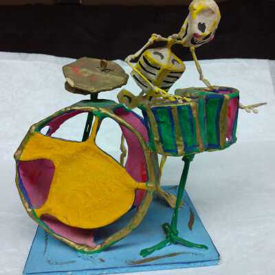 Skeleton with drums display