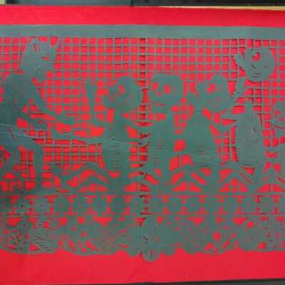 Devil with 5 Skeletons- Papel Picado
