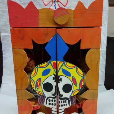 Wooden box of skeleton "Magic""
