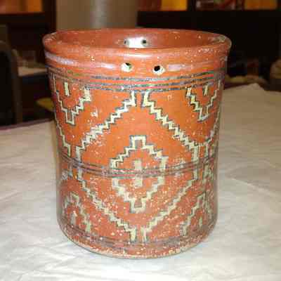 Clay Cylindrical Vessel