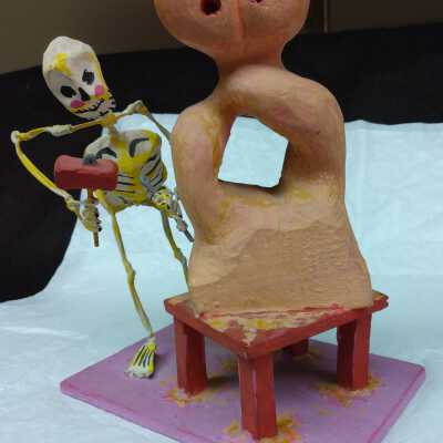 Skeleton with Chisel and Hammer