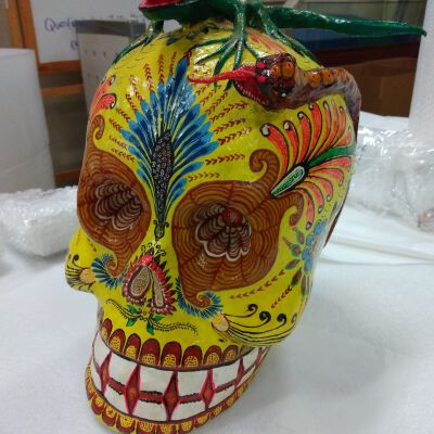 Paper-mache calavera del campo skull