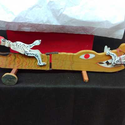 Wooden Serpent with Wheels