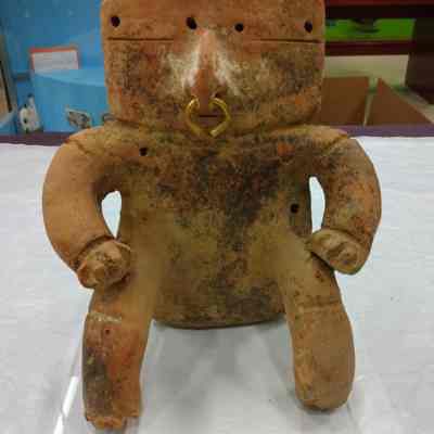 Ceramic Figure with Gold Nose Ring