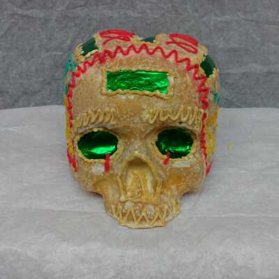 Sugar Skull with Colorful Decorations