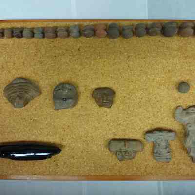 Display Board with Miscellaneous Clay Figures