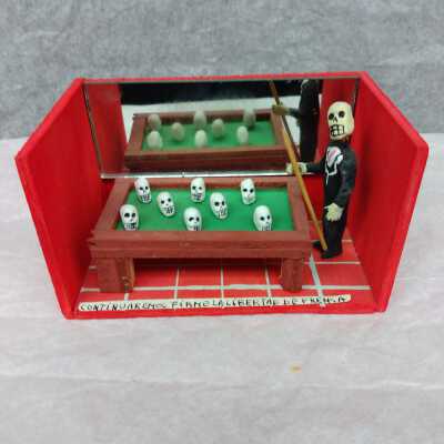 Pool Table with Skeleton Man
