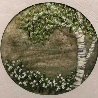 Tree Surface Embroidery Stationary