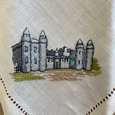 Set of Handkerchiefs with Buildings (1 of 5)