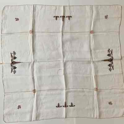 Cross stitch table cloth