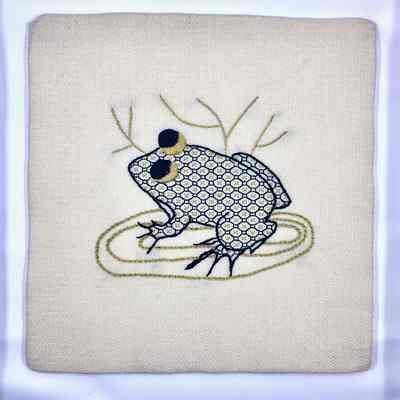 Blackwork and Goldwork Frog