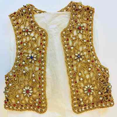 Gold Braid Vest with Jewel Beading