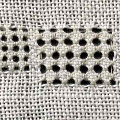 Pulled and drawn whitework sample