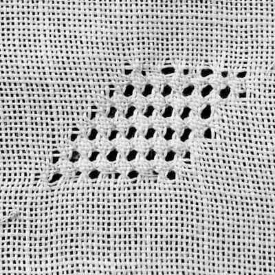 Pulled and Drawn Whitework Sample