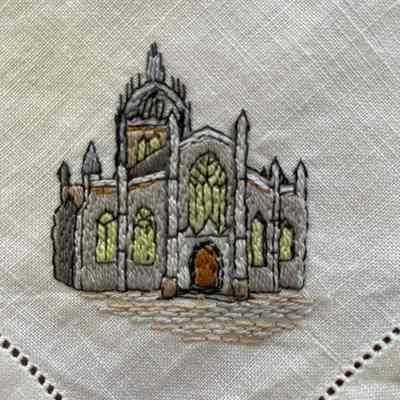 Set of Handkerchiefs with Buildings (5 of 5)