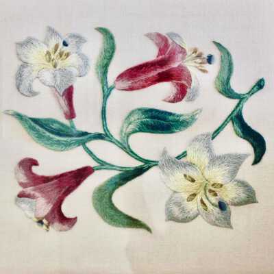 Crewel Needlepainted Flowers