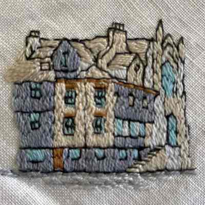 Set of Handkerchiefs with Buildings (3 of 5)