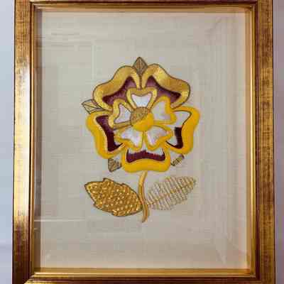 Tudor Rose RSN Goldwork Sample