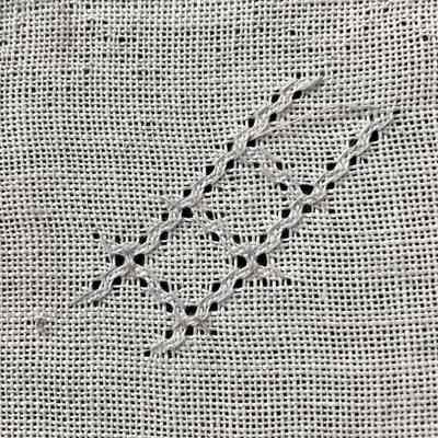 Pulled and Drawn Whitework Sample