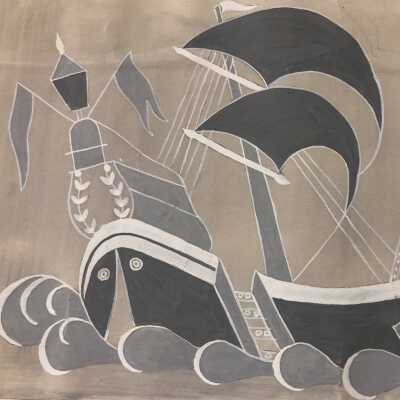 Art Study for Coarse Whitework Ship