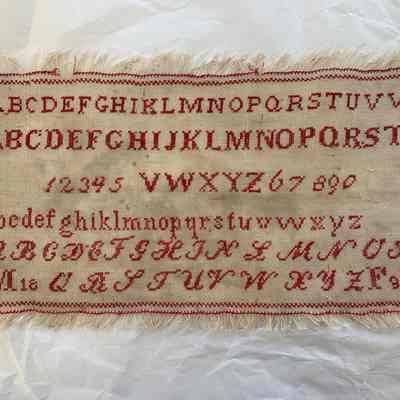 Redwork Alphabet Sampler dated 1894