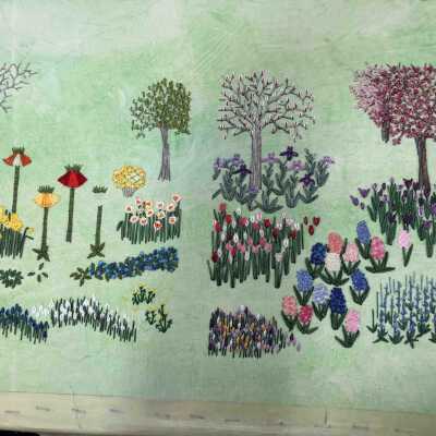 Summer Flower Surface Embroidery Sampler