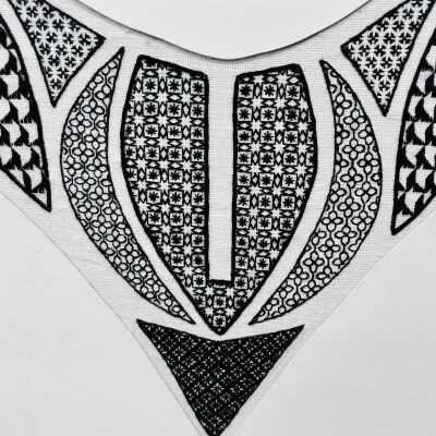 Pointed Blackwork Collar
