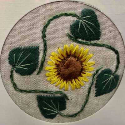 Sunflower Surface Embroidery Stationary
