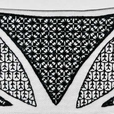 Curved Blackwork Collar