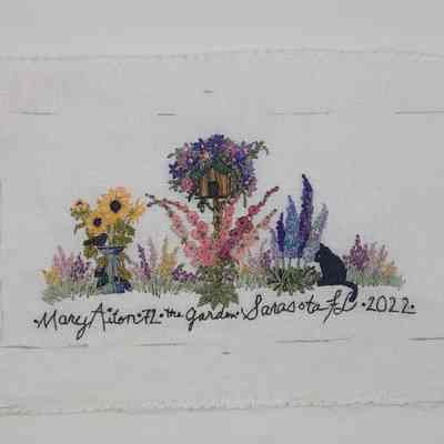 "The Garden" Band Sampler by Mary Aiton