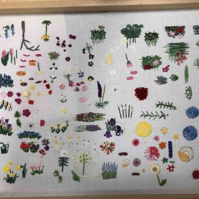 Spring Flower Surface Embroidery Sampler