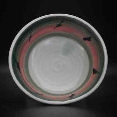 Green and Red bowl with Birds