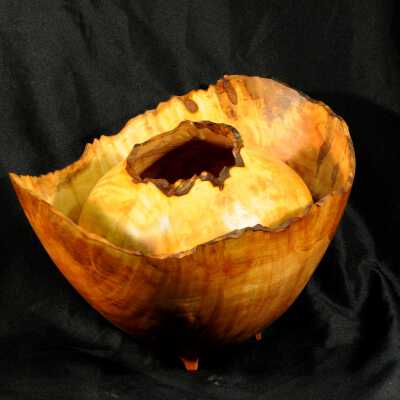 Double Bowl of Madrone Wood