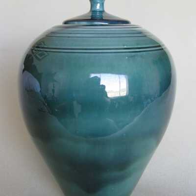 Green Lidded Vase